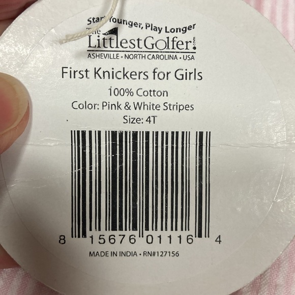 NWT the littlest golfer pink white striped seersucker knickers 4t - Picture 8 of 10